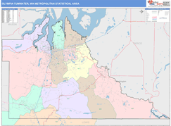 Olympia-Tumwater Metro Area Digital Map Color Cast Style